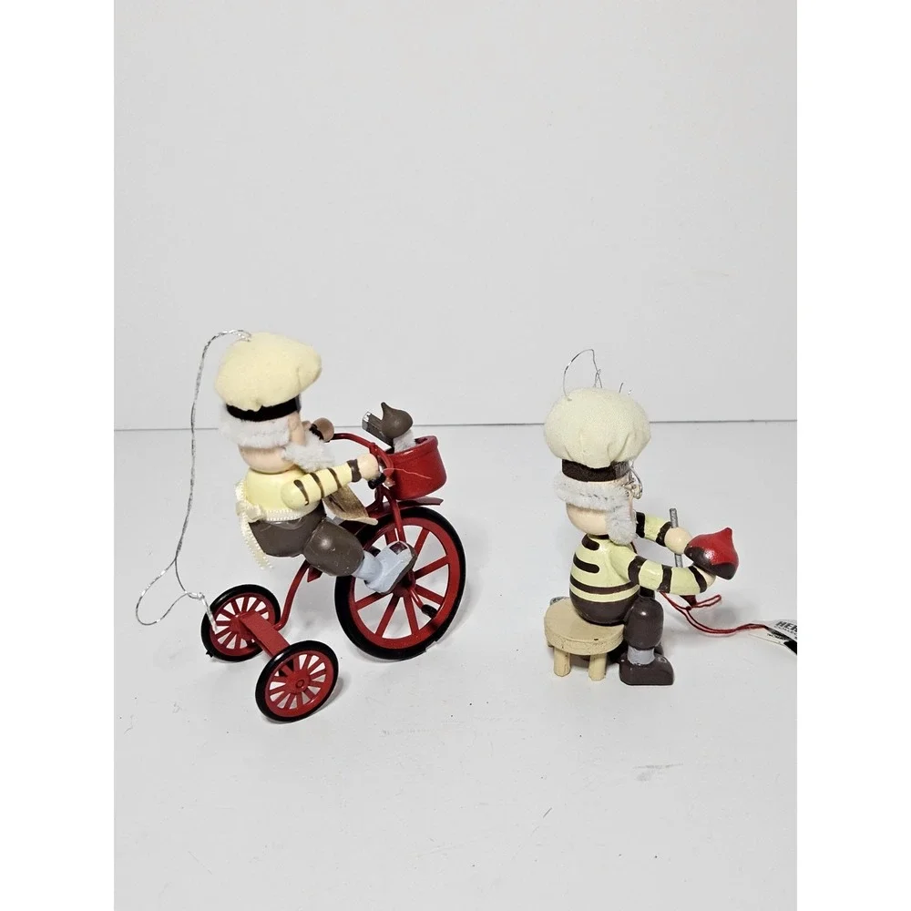 Vintage Kurt Adler Hershey's Chocolate Elf Baker Christmas Ornaments Lot of 2